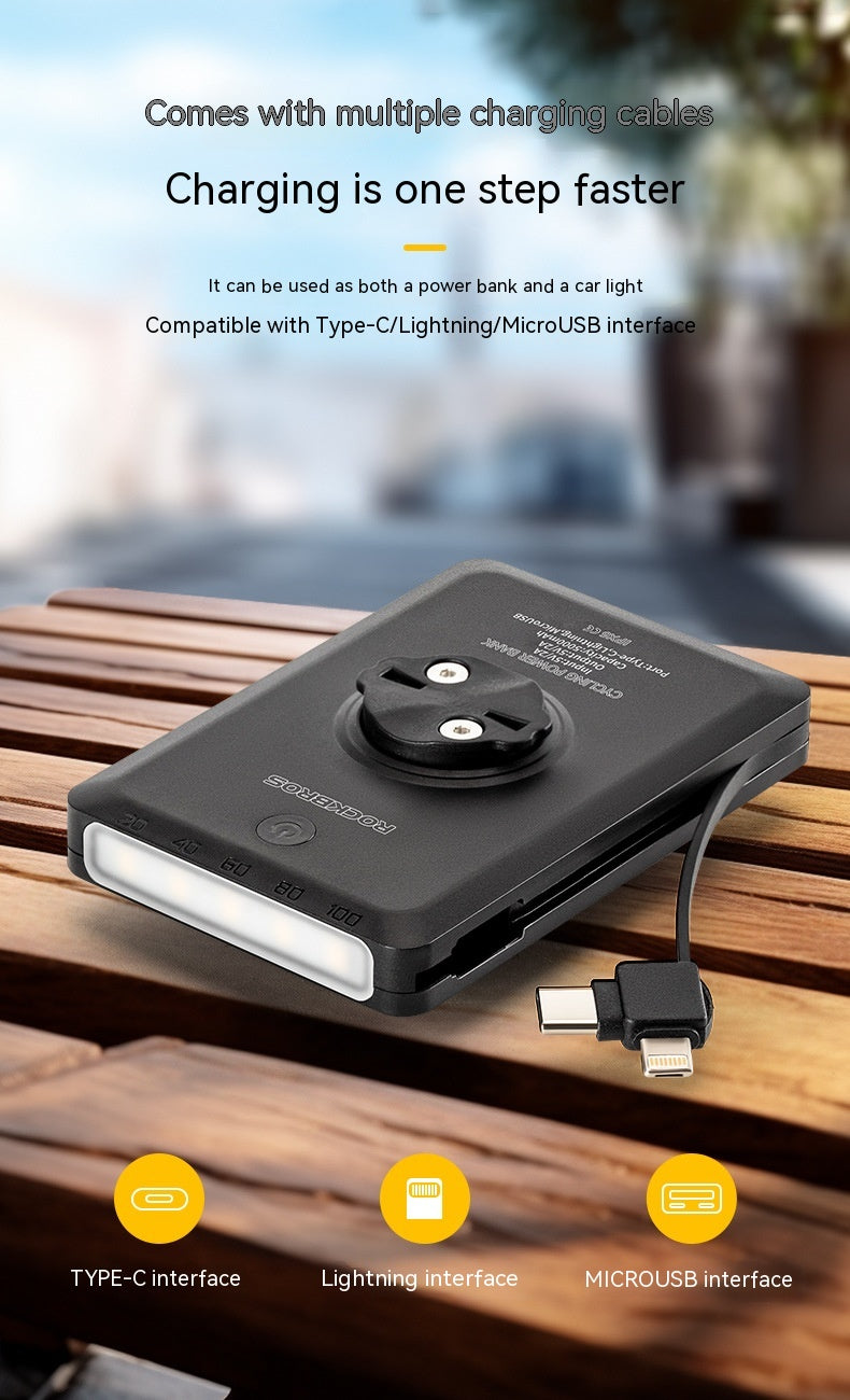 Bicycle Light Power Bank With Cable